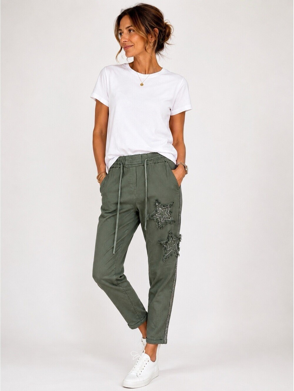 Sequin Star Italian Stretch Pants M